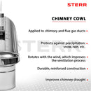STERR - chapeau de cheminée avec roulement extérieur - CWL - 150-250 mm