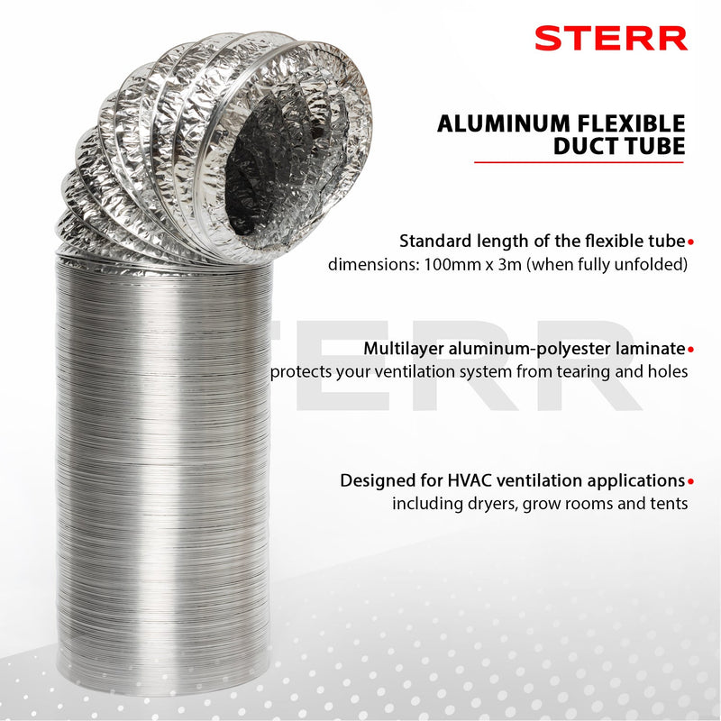 Tuyau flexible en aluminium 100 mm x 3 m - ALD100_3