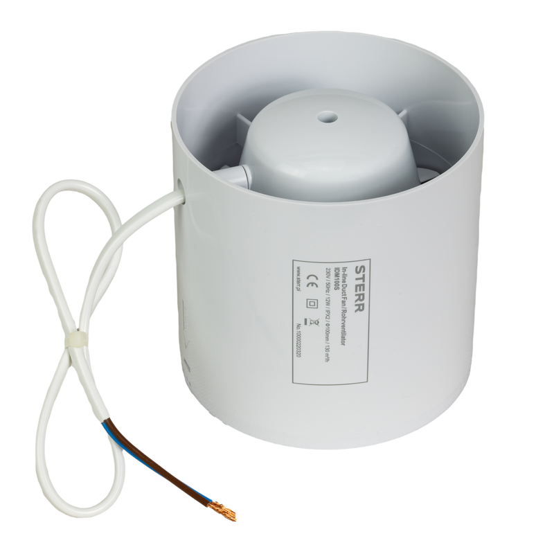 Ventilateur de gaine silencieux avec extraction en ligne avec clapet anti-retour 100 mm / 4" - IDM100S