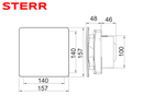 STERR BSL100-B - 100 mm Extracteur Compact, 95 m³/h, Noir